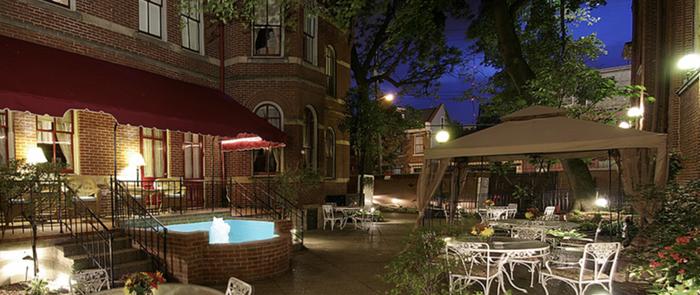 Priory Hotel Courtyard Evening Scene