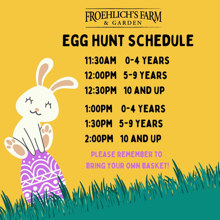 Egg Hunt Schedule