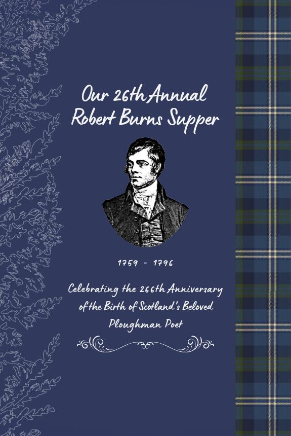 St. Andrew's Scottish Society of Dayton's 26th Annual Rabbie Burns' Supper