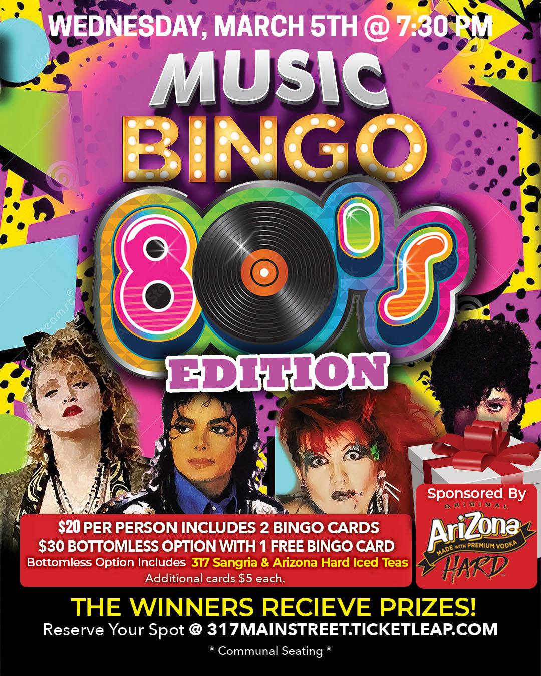 80's Music Bingo