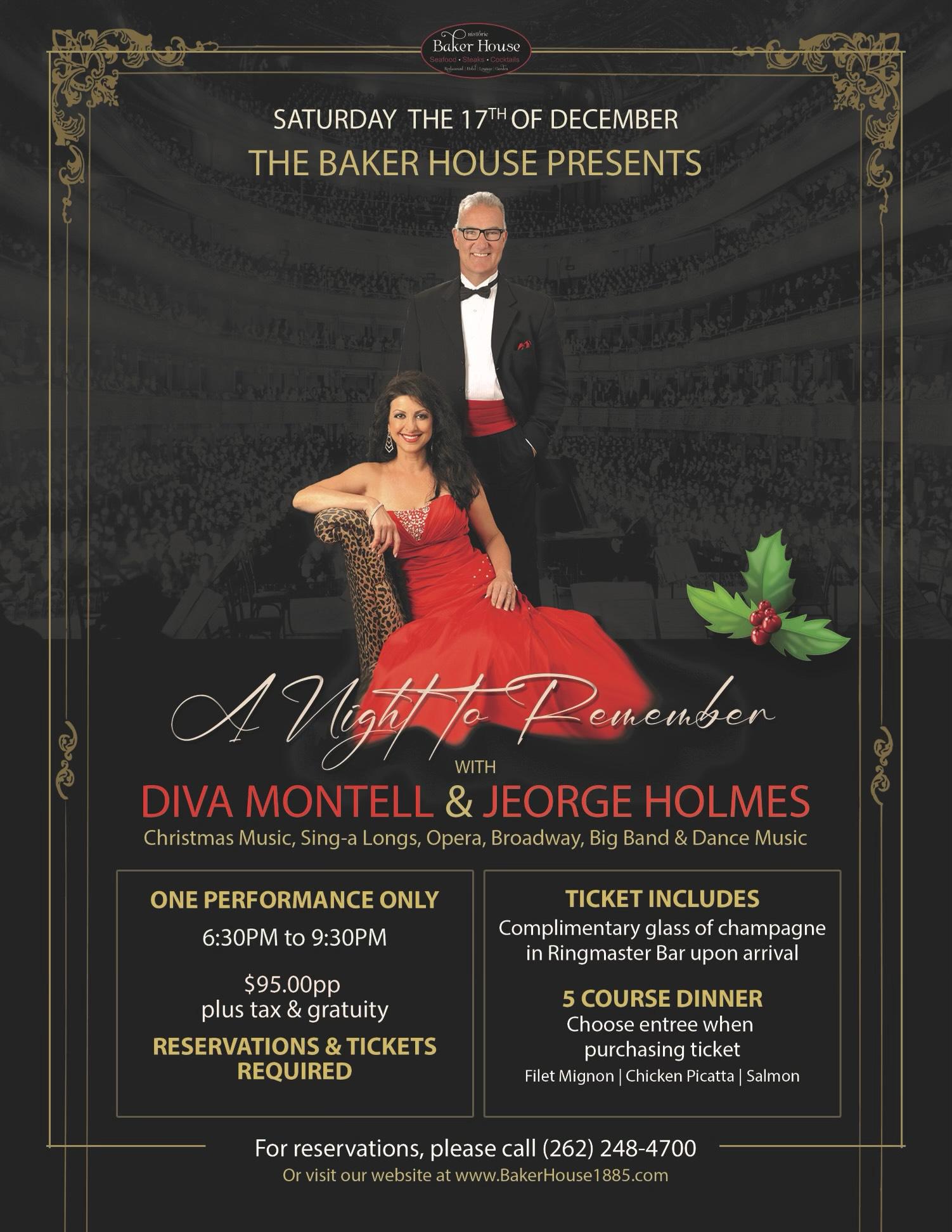 "A Night to Remember" with Diva Montell and Jeorge Holmes at the Baker House
