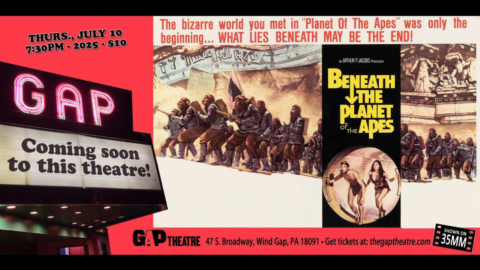 GO APE! - BENEATH THE PLANET OF THE APES (1970) on 35mm in